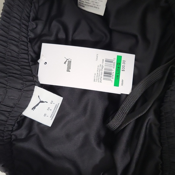 Puma Women's Athletic Shorts in Black with Pink Accents - Picture 3 of 5